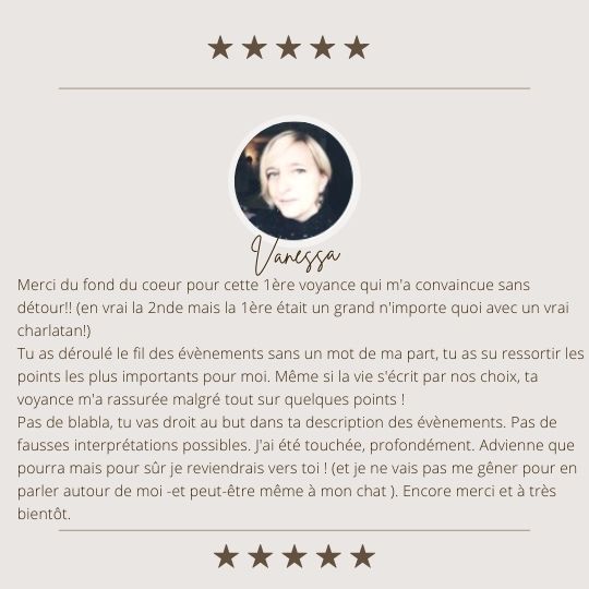 Avis Client - Cyril Voyance - Vanessa